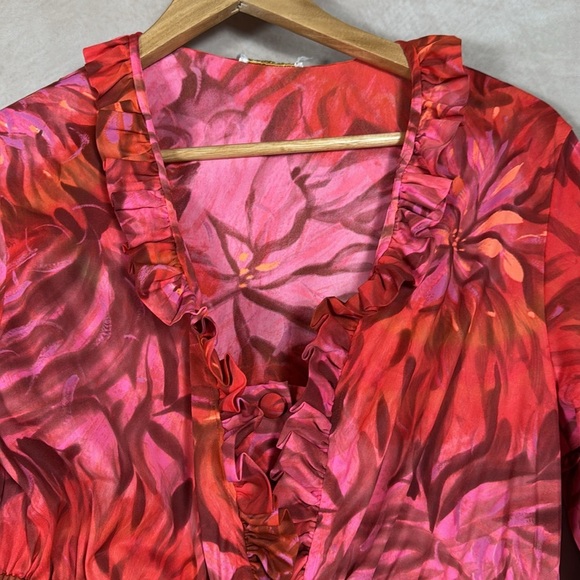 Vintage JCPenney Loungewear Robe Mumu Nightgown Women Large Babydoll Floral 70's - Picture 4 of 13